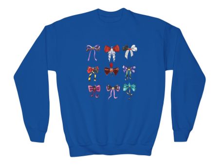 Bad to the Bow - Villains Bows - Youth Crewneck Sweatshirt For Sale