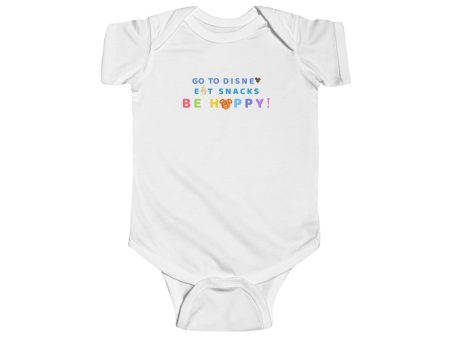 Go to Disney, Eat Snacks, Be Happy - Baby Onesie For Cheap