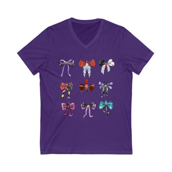 Bad to the Bow - Villains Bows - Short Sleeve V-Neck Tee on Sale