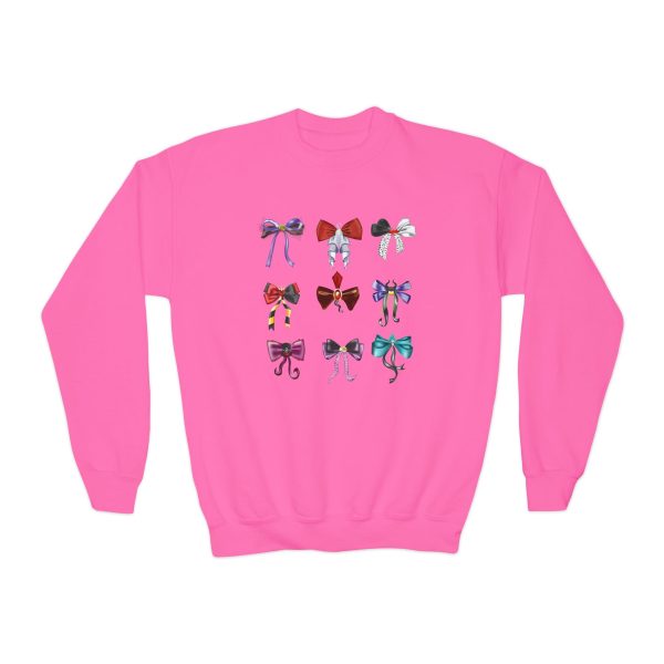 Bad to the Bow - Villains Bows - Youth Crewneck Sweatshirt For Sale