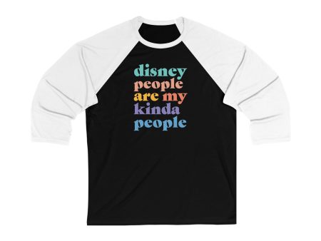 Disney People Are My Kinda People - Unisex 3\4 Sleeve Baseball Tee For Cheap