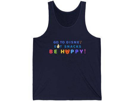 Go to Disney, Eat Snacks, Be Happy - Unisex Tank Top Online now