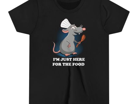 I m Just Here for the Food Youth Short Sleeve Tee Shirt For Sale