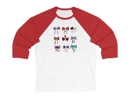 Bad to the Bow - Villains Bow - Unisex 3\4 Sleeve Baseball Tee Fashion