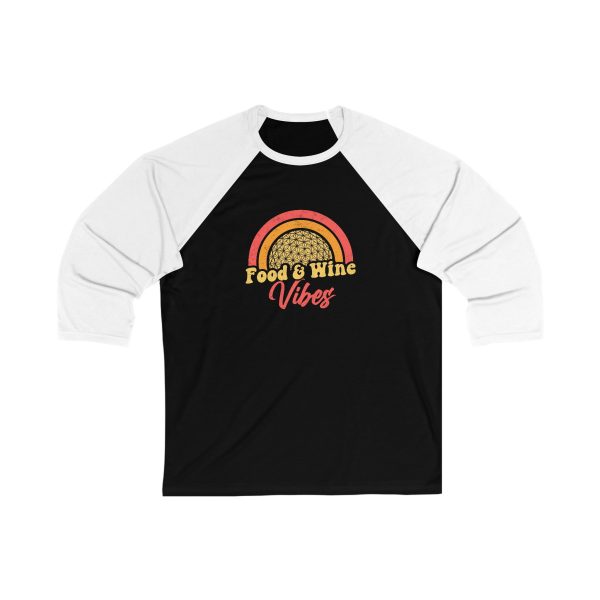 Food & Wine Vibes EPCOT - Unisex 3\4 Sleeve Baseball Tee Discount