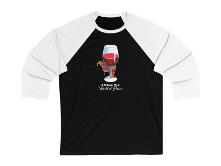 Disney Princess Wine Glasses - Jasmine - Unisex 3\4 Sleeve Baseball Tee Online Sale