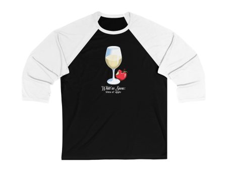 Disney Princess Wine Glasses - Snow White - Unisex 3\4 Sleeve Baseball Tee on Sale