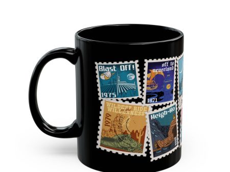 Magic Kingdom Vintage Stamps - Black Mug Online Hot Sale