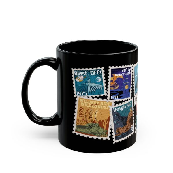 Magic Kingdom Vintage Stamps - Black Mug Online Hot Sale