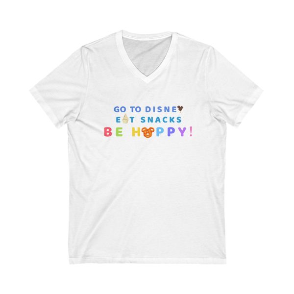 Go To Disney, Eat Snacks, Be Happy - Short Sleeve V-Neck Tee Cheap