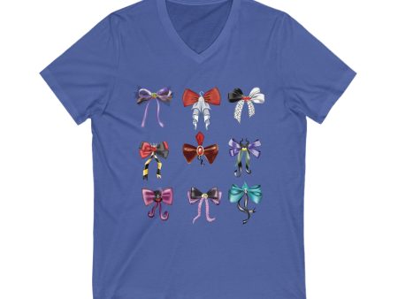 Bad to the Bow - Villains Bows - Short Sleeve V-Neck Tee on Sale