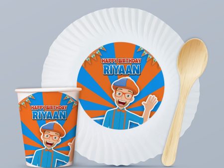 Blippi Theme Party Cups and Plates Combo For Sale