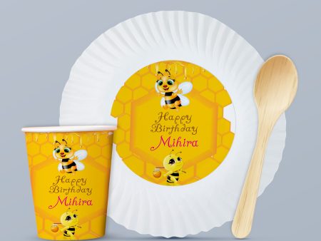 Bumble Bee Theme Party Cups and Plates Combo For Discount