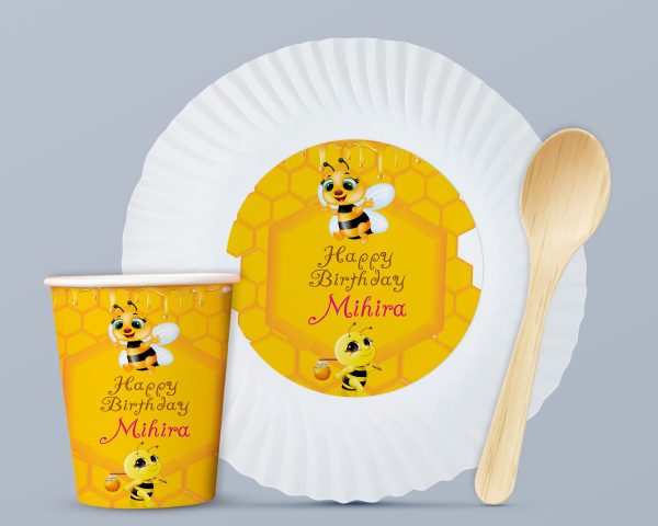 Bumble Bee Theme Party Cups and Plates Combo For Discount