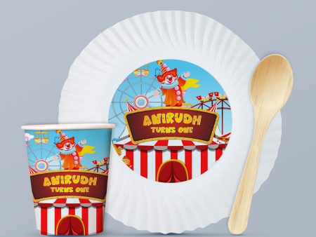 Circus Theme Party Cups and Plates Combo Fashion