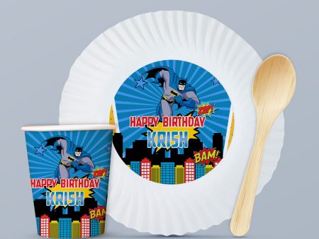 Batman Theme Party Cups and Plates Combo Cheap