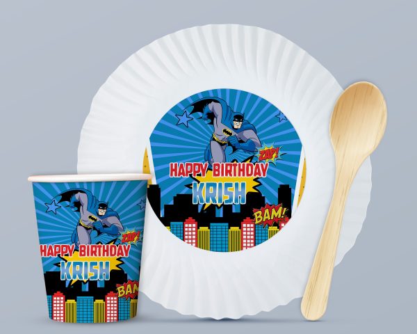 Batman Theme Party Cups and Plates Combo Cheap