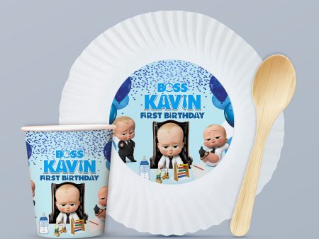 Boss Baby Theme Party Cups and Plates Combo Discount