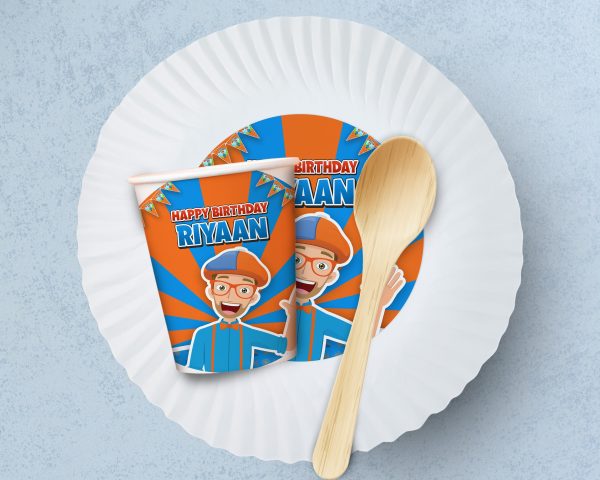 Blippi Theme Party Cups and Plates Combo For Sale