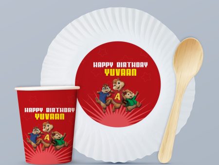 Alvin and Chipmunks Theme Party Cups and Plates Combo Supply