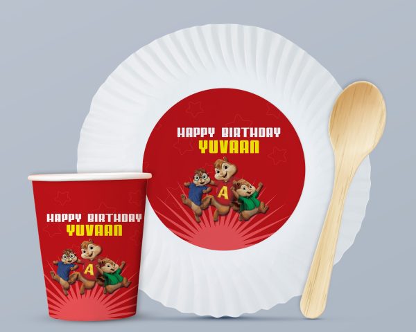 Alvin and Chipmunks Theme Party Cups and Plates Combo Supply