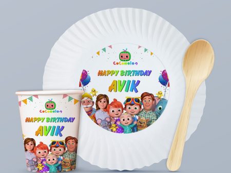 Cocomelon Theme Party Cups and Plates Combo For Sale