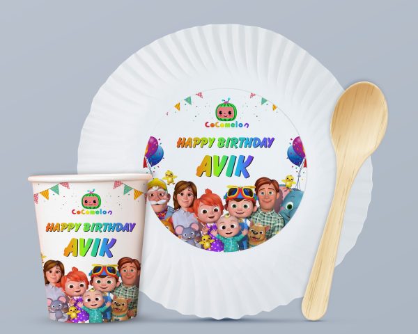 Cocomelon Theme Party Cups and Plates Combo For Sale