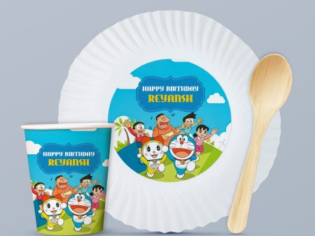 Doraemon Theme Party Cups and Plates Combo Supply