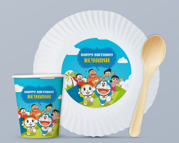 Doraemon Theme Party Cups and Plates Combo Supply