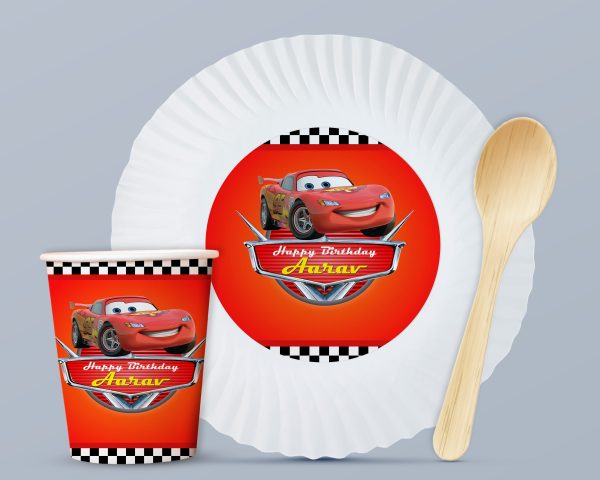 Car Theme Party Cups and Plates Combo Supply