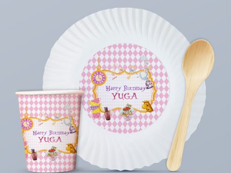 Alice in Wonderland Theme Party Cups and Plates Combo Sale