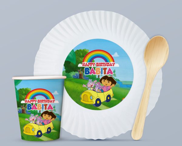 Dora the Explorer Theme Party Cups and Plates Combo Discount