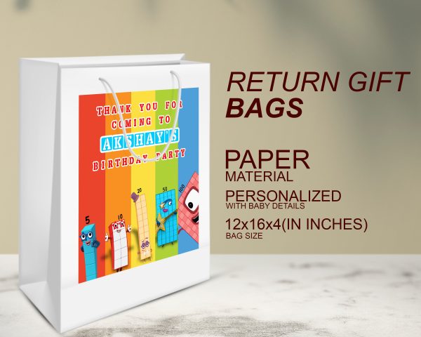 Number Blocks Theme Oversized Return Gift Bag Hot on Sale