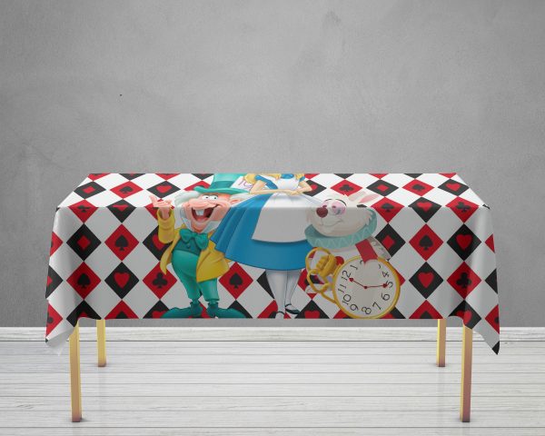 Alice In Wonderland Theme Cake Tablecover For Discount