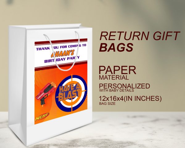 Nerf Theme Cutout Oversized Return Gift Bag For Discount