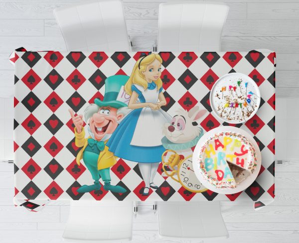 Alice In Wonderland Theme Cake Tablecover For Discount