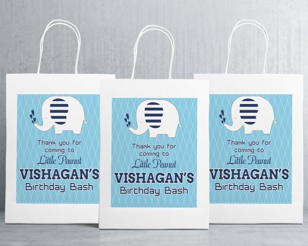 Blue Elpehant Theme Oversized Return Gift Bag Discount